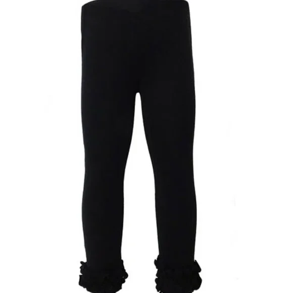 Black Ruffle Leggings - Picture 1 of 3